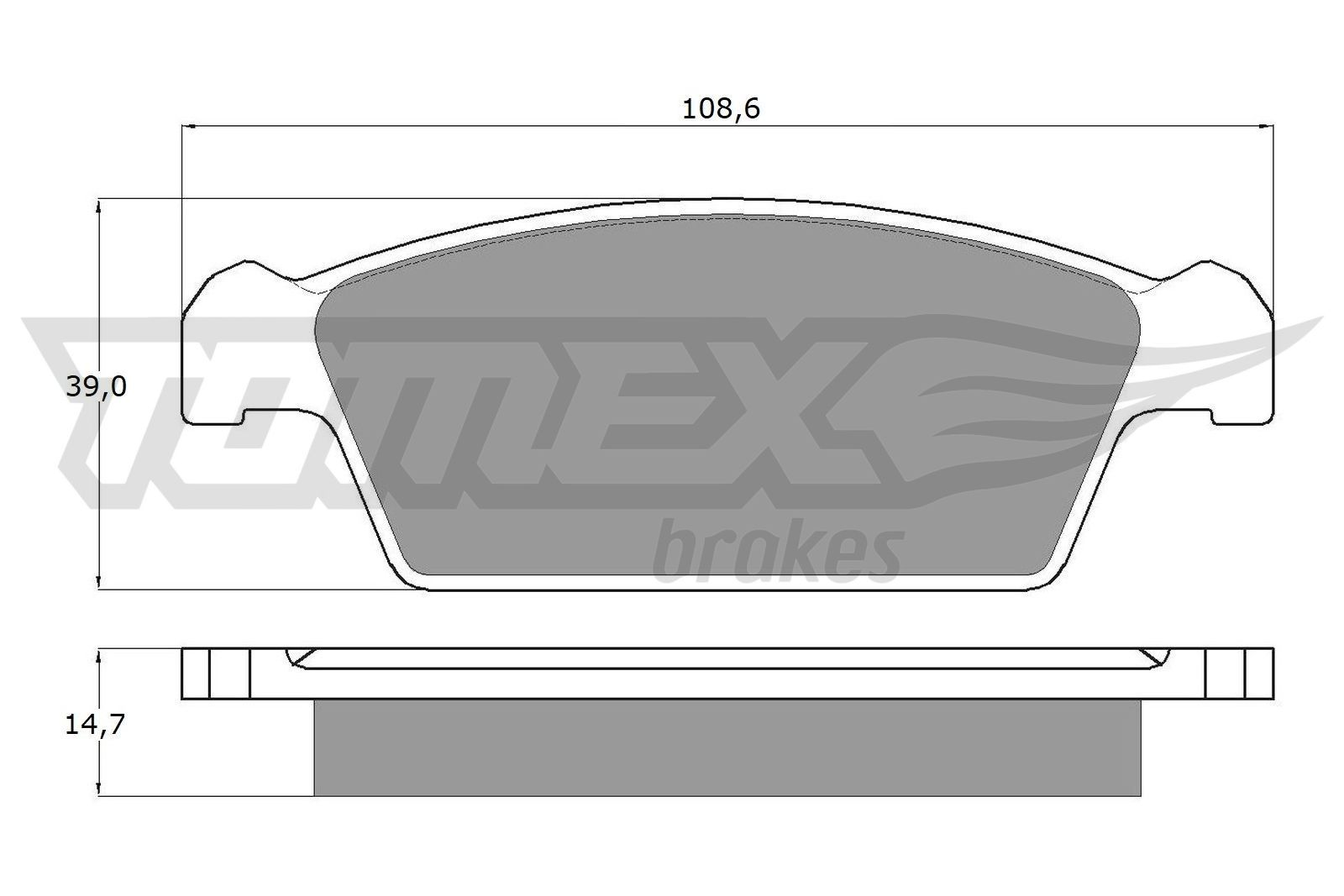 Obrázok Sada brzdových platničiek kotúčovej brzdy TOMEX Brakes  TX1075
